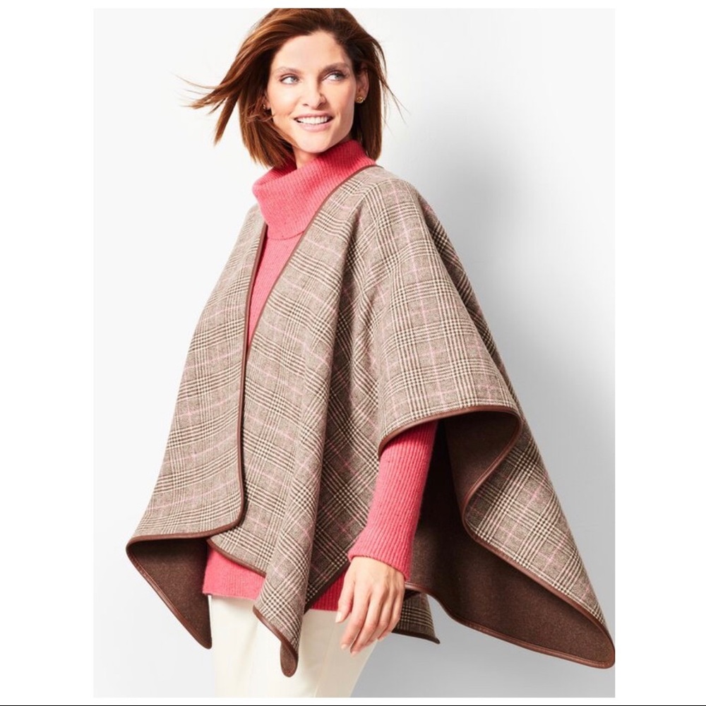 Talbots Cape Glen Plaid Ruana Wrap